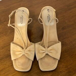 St John Suede Light Gold Heels